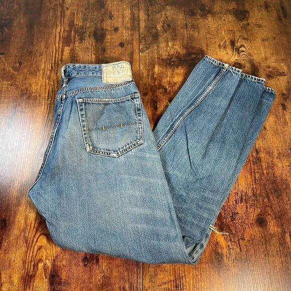 Polo Ralph Lauren Men's 32x29 Straight Leg Mid‎ Rise Jeans Distress See Pictures - Picture 1 of 5